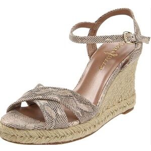 Cole Haan Air Camila 90 White Pine Snake Print Sandals Strappy Wedge 10.5